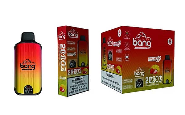 w=600,h=372,fit=scale down,gravity=auto,sharpen=1,metadata=none,format=auto,quality=70 Bang 20000 Puffs Strawberry Banana Disposable Vape – Dual Mesh, Smart Screen, 25ml E-liquid, 650mAh Rechargeable