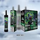 Bang 36000 Puffs Mint Ice disposable vape device, packaging box, and retail display featuring cool mint and ice-themed artwork.