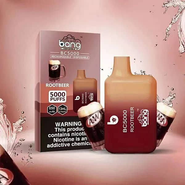 w=600,h=600,fit=scale down,gravity=auto,sharpen=1,metadata=none,format=auto,quality=70 Bang BC5000 Root Beer Disposable Vape – 5000 Puffs, 13ml E-liquid, Mesh Coil, Type-C Rechargeable