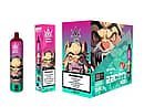 Bang Beach 22000 Puffs Disposable Vape – Strawberry Ice flavor packaging with colorful monster design, device, single box, and 10-pack carton shown.