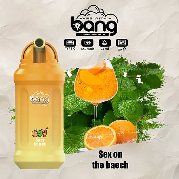 w=600,h=600,fit=scale down,gravity=auto,sharpen=1,metadata=none,format=auto,quality=70 Bang King 12000 Puffs Disposable Vape Pen Sex on the Beach Flavor with Tropical Fruity Taste
