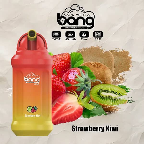 w=600,h=600,fit=scale down,gravity=auto,sharpen=1,metadata=none,format=auto,quality=70 Bang King 12000 Puffs Disposable Vape Pen Strawberry Kiwi Flavor with Sweet and Tangy Taste