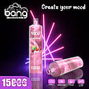 Bang Shisha 15000 Puffs Cherry Watermelon Lychee Disposable Vape – 15ml E-liquid, 600mAh Type-C Rechargeable, 1.0Ω Mesh Coil, Juicy Cherry, Sweet Watermelon and Exotic Lychee Flavor