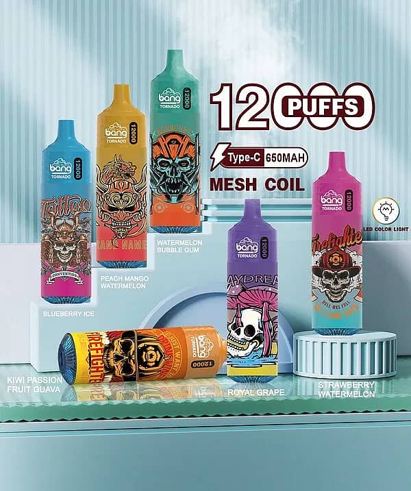 w=600,h=717,fit=scale down,gravity=auto,sharpen=1,metadata=none,format=auto,quality=70 Bang Tornado 12000 Puffs Disposable Vape Pen – Multi Flavors Including Blueberry Ice, Peach Mango Watermelon, Royal Grape, Strawberry Watermelon, Mesh Coil, Type-C Rechargeable