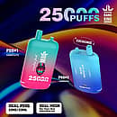 Bang King 25000 Puffs Disposable Vape with dual pods (23ml + 23ml), dual mesh coil, and replaceable pod system, featuring a colorful gradient design and flavors like Lush Ice and Blue Razz Ice.