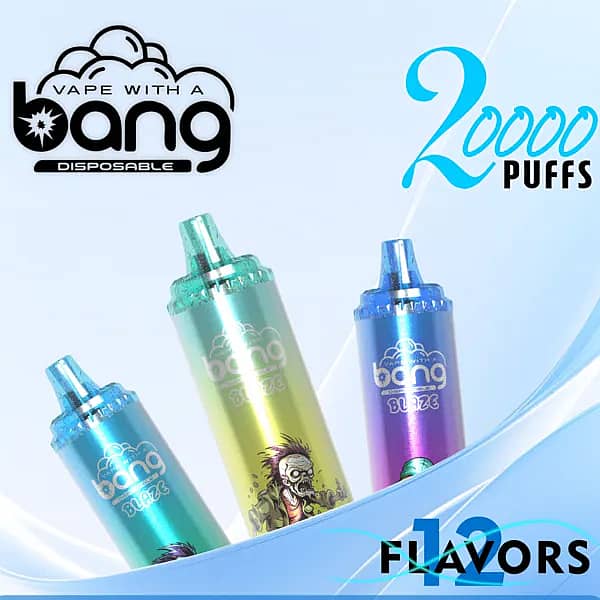 Bang Blaze 20000 Puffs Disposable Vape Pen with stylish metallic design and 12 flavors