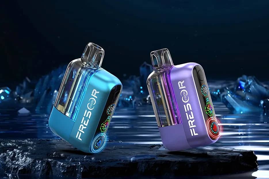 FRESOR disposable vape pen with transparent pod and colorful LED display – best rechargeable vape device