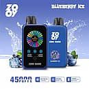 ZOOY ZERO 45000 Puffs Blueberry Ice smart disposable &mdash; adjustable NIC & ICE control, dual-mesh coils, 1000mAh Type-C rechargeable battery, up to 45,000 puffs.