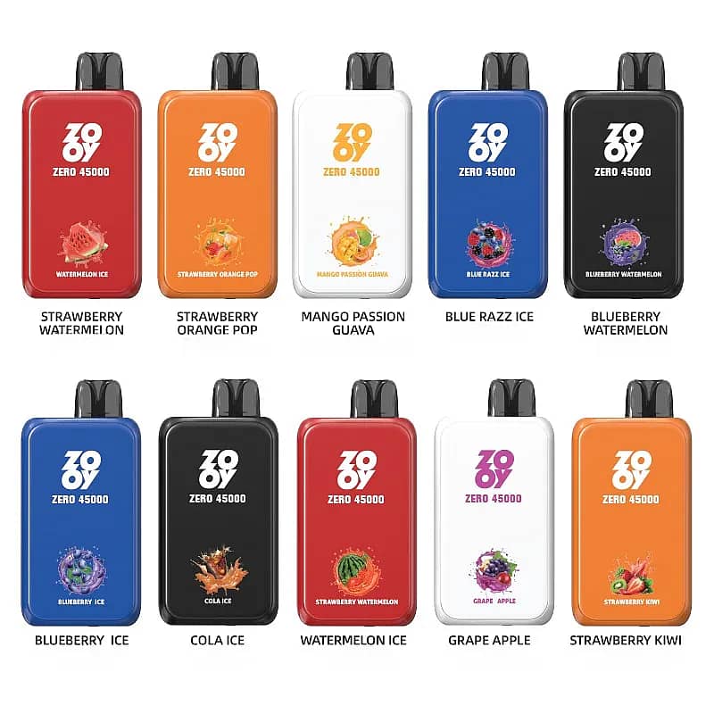 ZOOY ZERO 45000 Puffs Blue Razz Ice smart disposable with NIC&ICE control, dual mesh coil, 1000mAh battery