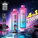Bang Blaze 60000 Puffs 4-in-1 disposable vape &mdash; Watermelon Ice, Blueberry Cherry, Summer Time, Sour Mango Pineapple; 650mAh, Type-C, 1.0&Omega; mesh, digital display.