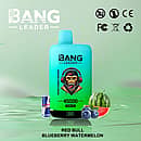 Bang Leader 45000 Puffs Dual Flavors disposable vape, Red Bull & Blueberry Watermelon, Type-C rechargeable with battery percentage display