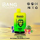 Bang Leader 45000 Puffs Dual Flavors disposable vape &mdash; Red Bull & Watermelon Bubble Candy, Type-C rechargeable with battery percentage screen