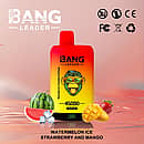 Bang Leader 45000 Puffs Dual Flavors disposable vape &mdash; Watermelon Ice & Strawberry Mango with battery-percentage display, rechargeable