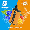 ZOOY TWINS 35000 Puffs disposable vape &mdash; Mr Blue & Mango Ice dual flavor, smart screen, dual mesh coil, 650mAh Type-C.