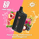 ZOOY TWINS 35000 Puffs disposable vape &mdash; Peach Mango Watermelon & Black Dragon Ice dual flavor with smart screen, dual mesh coil, 650mAh Type-C.