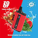 ZOOY TWINS 35000 Puffs disposable &mdash; Watermelon Ice & Cola Ice dual flavor with smart screen, dual-mesh coil, 650mAh Type-C.