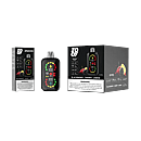Zooy Blaze 25000 25K Puffs Blackberry Cherry Lemon disposable vape with full-screen smart display, dual mesh coil, adjustable power and airflow, Type-C charging; device, single box, and 10-pack master carton on black.