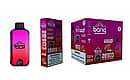 Bang 20000 Puffs Disposable Vape &ndash; Dual Mesh coil, Smart Screen display, Strawberry Peach flavor, 25ml e-liquid, 650mAh rechargeable battery.