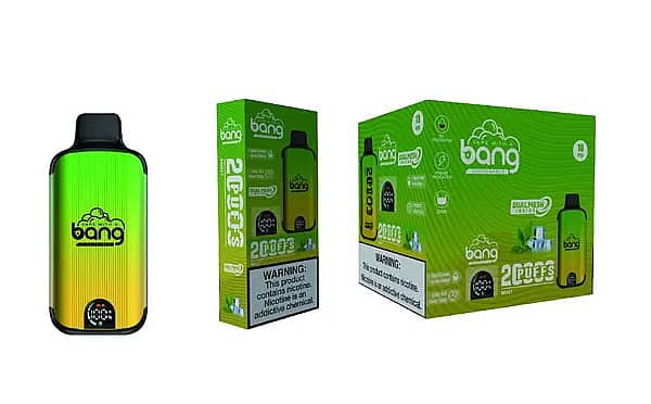 Bang 20000 Puffs Disposable Vape &ndash; Strawberry Watermelon Flavor, Dual Mesh Coil, Smart Screen, 25ml E-liquid, 650mAh Rechargeable