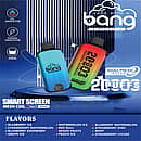 Bang 20000 Puffs Disposable Vape with Dual Mesh Coil, Smart Screen, 25ml E-liquid, 650mAh rechargeable battery &ndash; multiple fruit and menthol flavors