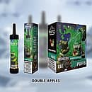 Bang 36000 Puffs Disposable Vape &ndash; Double Apples flavor, featuring a green-themed package design with apple graphics and a fantasy-style character illustration.
