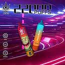 Bang Beach 22000 Puffs Disposable Vape with Peach Mango Flavor, 36ml e-liquid, 850mAh rechargeable battery, and Type-C charging.