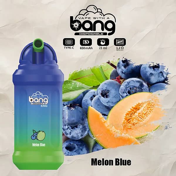 Bang King 12000 Puffs Disposable Vape Pen &ndash; Melon Blue Flavor