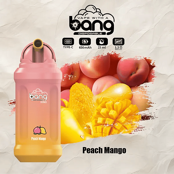 Bang King 12000 Puffs Disposable Vape Pen &ndash; Peach Mango Flavor