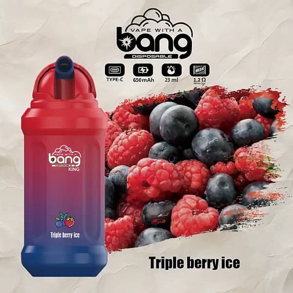 Bang King 12000 Puffs Disposable Vape Pen Triple Berry Ice Flavor &ndash; Cool and Fruity