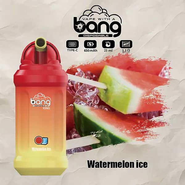 Bang King 12000 Puffs Disposable Vape Pen Watermelon Ice Flavor &ndash; Sweet and Refreshing