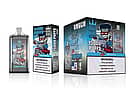 Bang King 15000 Puffs Disposable Vape &ndash; Blue Razz Ice flavor, featuring mesh coil technology, 25ml e-liquid, rechargeable via Type-C, with vibrant cartoon racer design packaging.