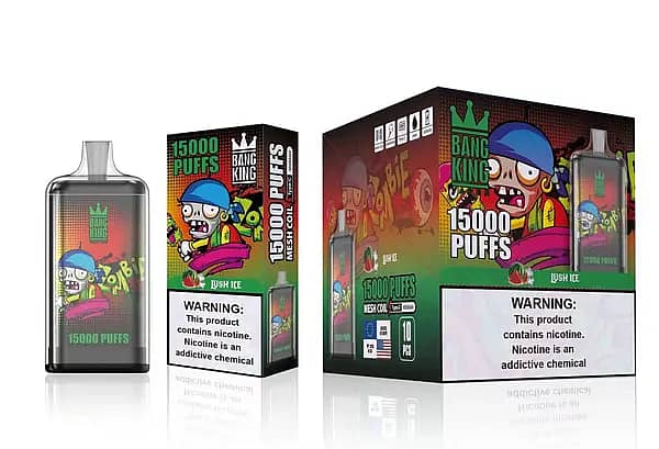 Bang King 15000 Puffs Lush Ice Disposable Vape &ndash; Mesh Coil, 25ml E-liquid, Type-C Rechargeable, long-lasting fruity menthol flavor