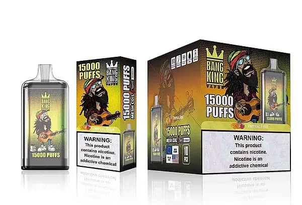 Bang King 15000 Puffs Disposable Vape &ndash; Tropical Fruit Flavor, Mesh Coil, Type-C Rechargeable, 25ml E-liquid