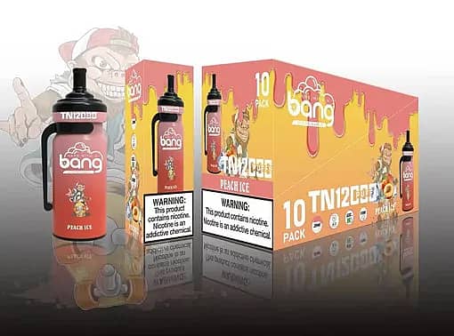 Bang TN 12000 Peach Ice Disposable Vape &ndash; 12000 Puffs Sweet Peach Menthol Flavor