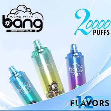 Bang Blaze 20000 Puffs Disposable Vape Pen with stylish metallic design and 12 flavors
