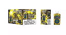 Bang King Constellation 36000 Puffs Tropical Fruit disposable vape with yellow galaxy packaging, single retail box, and yellow dual-screen device featuring touchable airflow and nicotine warning.