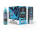 Bang King Tornado 35000 Puffs Blueberry Ice disposable vape set, featuring the tall transparent device, 10-pack master box, and single unit box with futuristic blue design and nicotine warning.