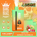 Bang Blaze 40000 Puffs disposable vape &ndash; Raspberry Watermelon (Beach Sex) with 40ml e-liquid, 650mAh USB-C rechargeable battery, and mesh coil