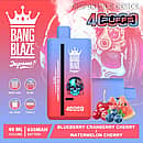 Bang Blaze 40000 Puffs disposable vape &ndash; Blueberry Cranberry Cherry / Watermelon Cherry with 40ml e-liquid, 650mAh USB-C rechargeable battery, and mesh coil