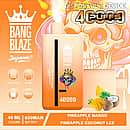 Bang Blaze 40000 Puffs disposable vape &ndash; Pineapple Mango / Pineapple Coconut Ice with 40ml e-liquid, 650mAh USB-C rechargeable battery, and mesh coil