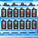 Bang King Twins 50000 Puffs flavor chart showing 12 designs and 12 flavor combinations for the twin rechargeable disposable vape