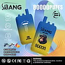 Bang Leader 80000 Puffs disposable vape, three-flavor option: Blueberry Ice, Black Dragon Ice, Mango Peach