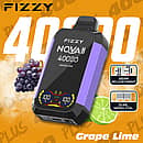Fizzy Nova 40000 Puffs disposable vape - Grape Lime Nova Plus with gear adjustment and dual mesh coil