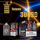 Bang King Crystal 30000 Puffs Strawberry Watermelon disposable vape with retail box, mesh coil, Type-C rechargeable, 650mAh battery