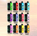Bang Blaze 50000 Puffs Starry 50K flavor chart showing 12 options: Watermelon, Strawberry Watermelon, Blueberry Ice, Blueberry Raspberry, Love66, Cranberry Grape Ice, Peach Ice, Strawberry Mango, Triple Berry, Mango Peach, Summer Time, and Pineapple Coconut