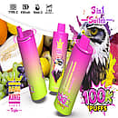 Bang King Triple 100K 3-in-1 switch disposable vape, Pineapple Coconut, Strawberry Banana, Blue Razz, 100K puffs, Type-C rechargeable