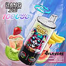 Bang Leader Stoll 100K disposable vape 4-in-1 flavors &ndash; Pink Lemonade, Kiwi Passion Fruit Guava, Peach Berry, and Strawberry Banana