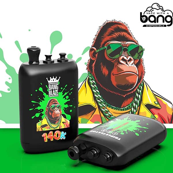Bang Blaze 140K triple-flavor disposable vape &ndash; Watermelon Ice, Strawberry Lychee, Gummy Bears (Dual Mesh, Type-C, 550mAh)