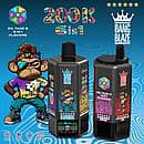 Bang Blaze 200K 6-in-1 disposable vape with six flavors: Watermelon Ice, Apple Grape, Blueberry Raspberry, Mango Peach, Pineapple Orange, and Blueberry Peach.