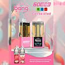 Bang 60K Refillable 2-in-1 vape with Watermelon and Strawberry Watermelon flavors, 60000 puffs refillable device with matching e-liquid bottles